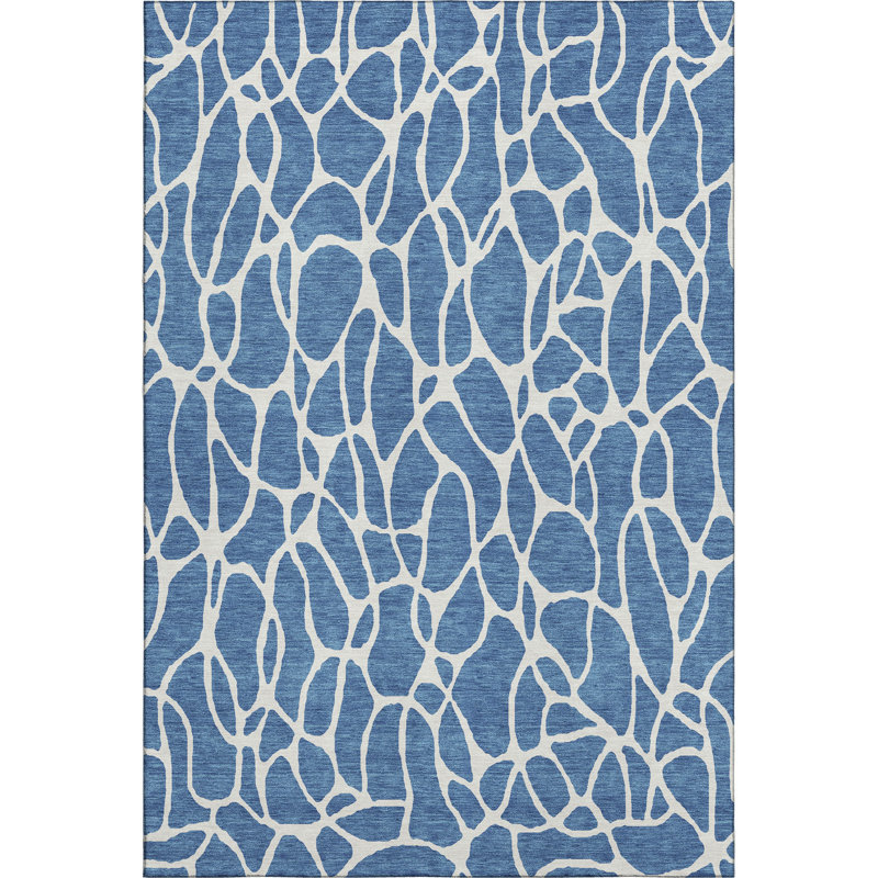 Tapis géométrique de qualité supérieure lavable à la machine Englewood AMF1024, Rectangle 5 pi x 7 pi 6 po