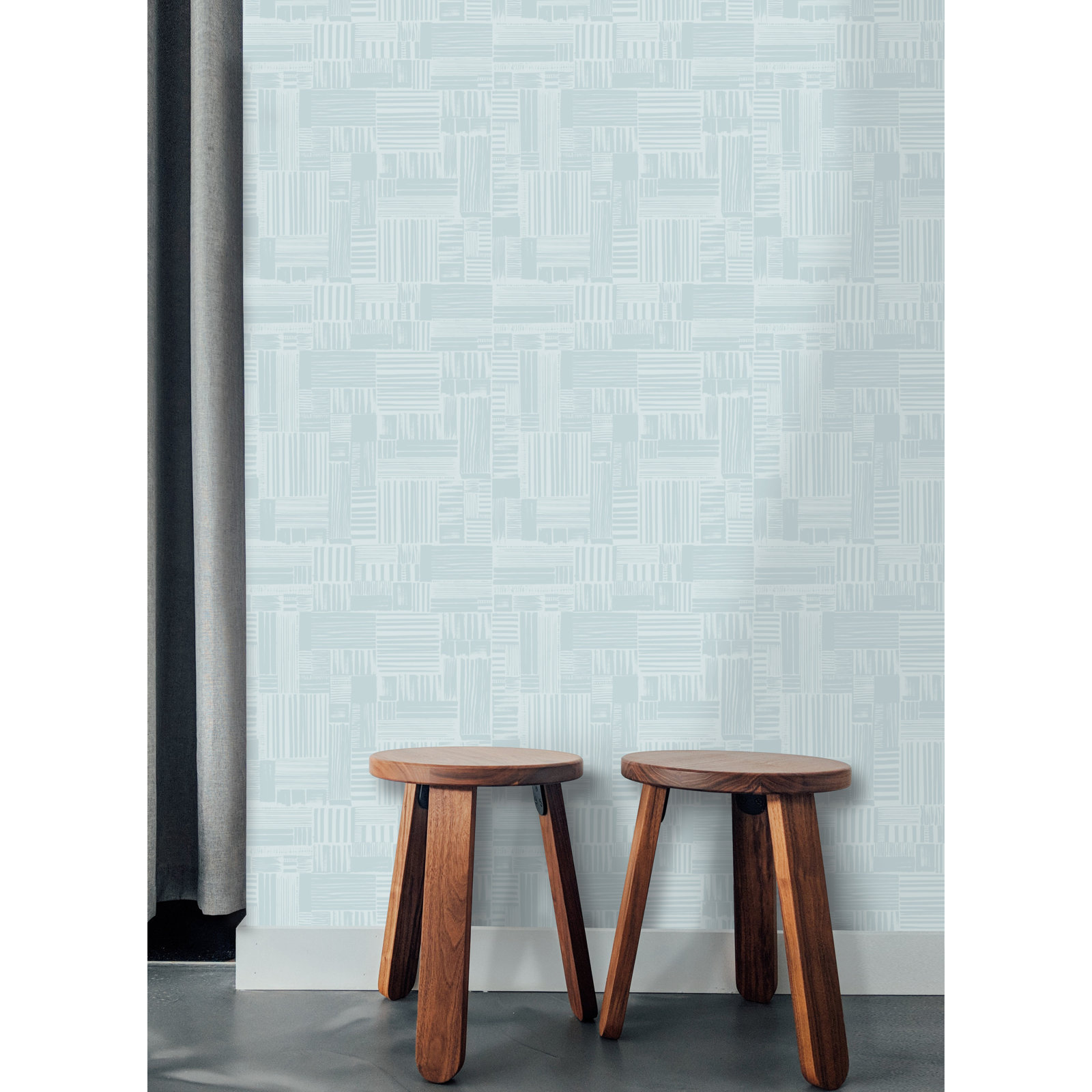 Yuki Osada Modern Geometric Wallpaper, Blue