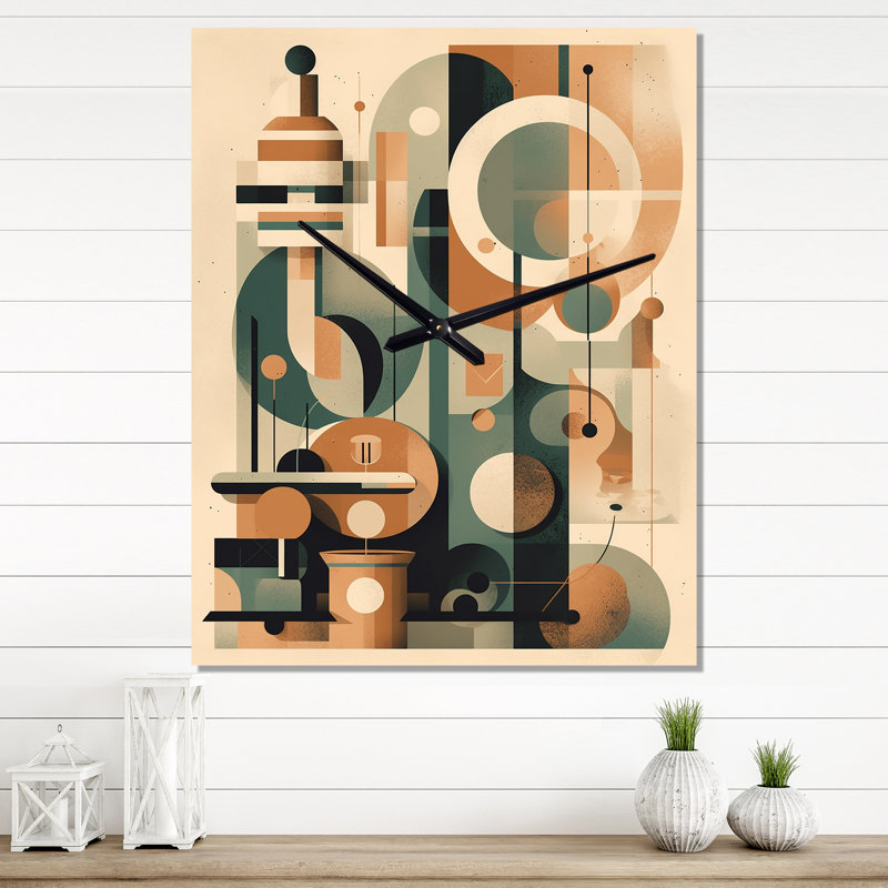 Jakare - Horloge murale abstraite Mid-Century, H 32 po x l 24 po x P 1 po
