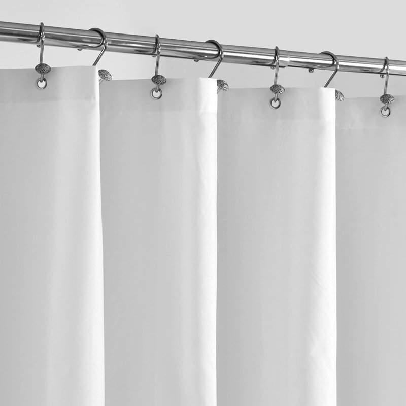 Doublure de rideau de douche douce et légère en tissu imperméable avec aimants pour décrochage étroit, lavable à la machine, durable et sans odeur