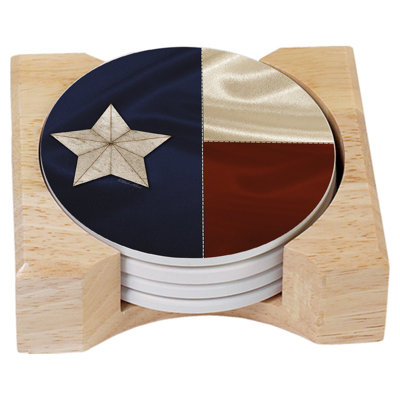 Stoneware 1 Piece Coaster Set With Holder