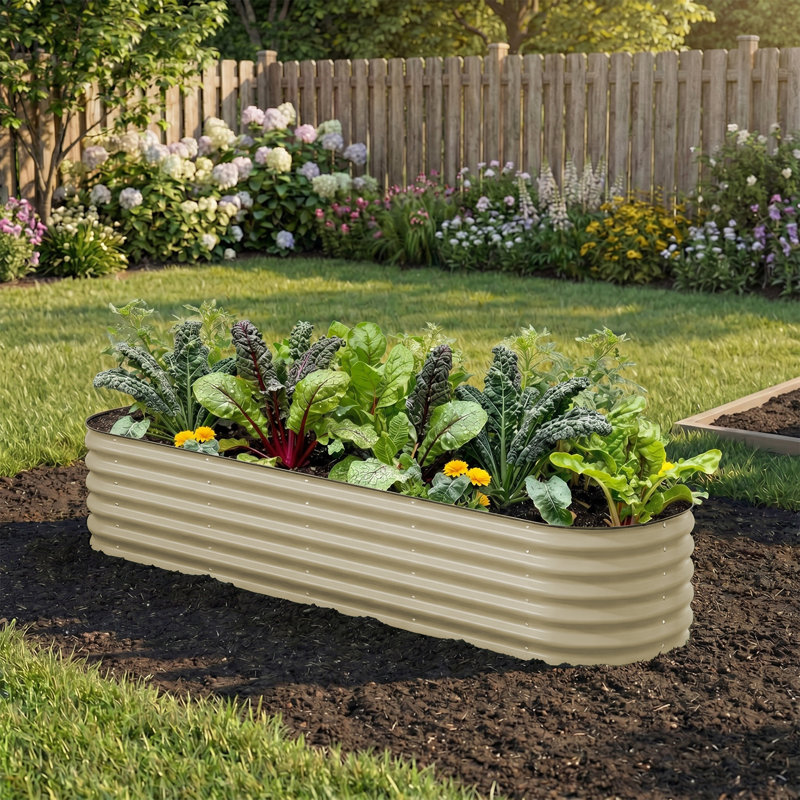Jardinière surélevée galvanisée 8x4 Ft, Beige