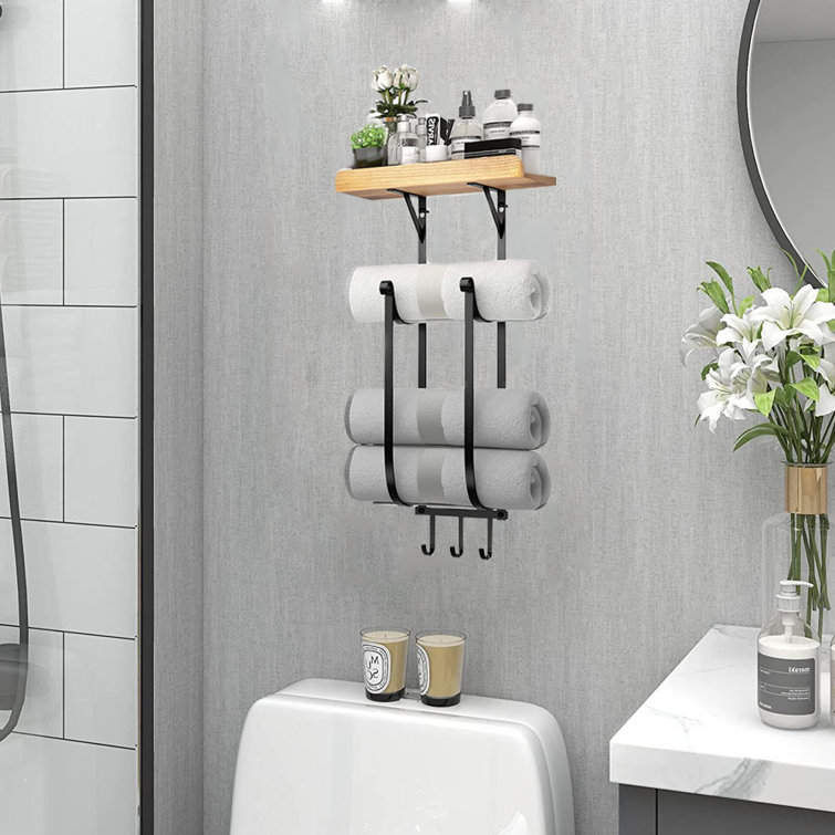 Bathroom Towel Rack Holder Wall Mount Hotel Toilet Shower