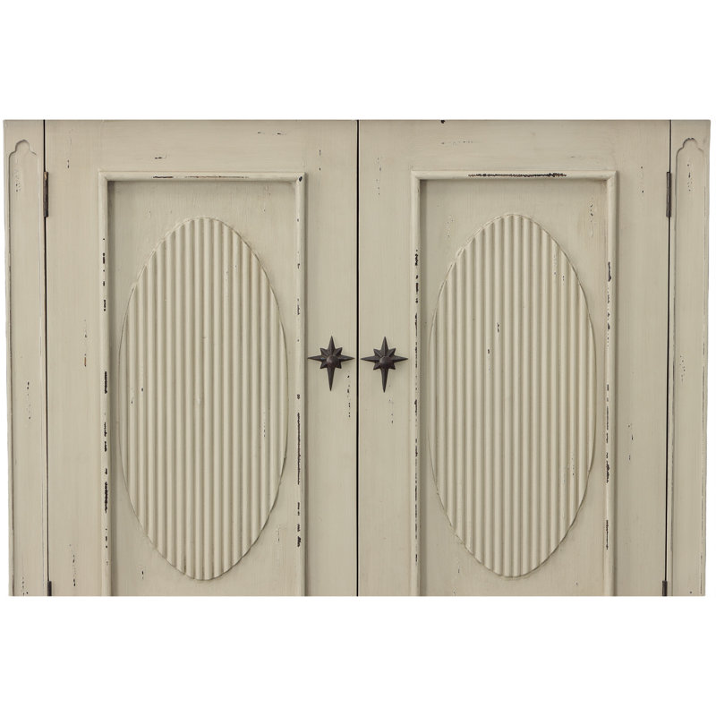 Armoire d'appoint en bois massif 2 portes Biyank