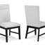 Ensemble de salle à manger contemporain 5 pièces avec table rectangulaire patinée, base au fini foncé et chaises rembourrées-209888338