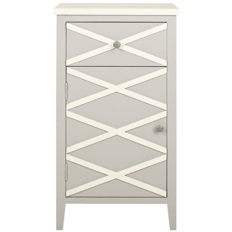 Armoire 1 porte Brandy, Gris / Blanc