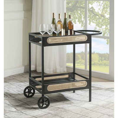 Chariot-bar en métal à 2 niveaux Ayra