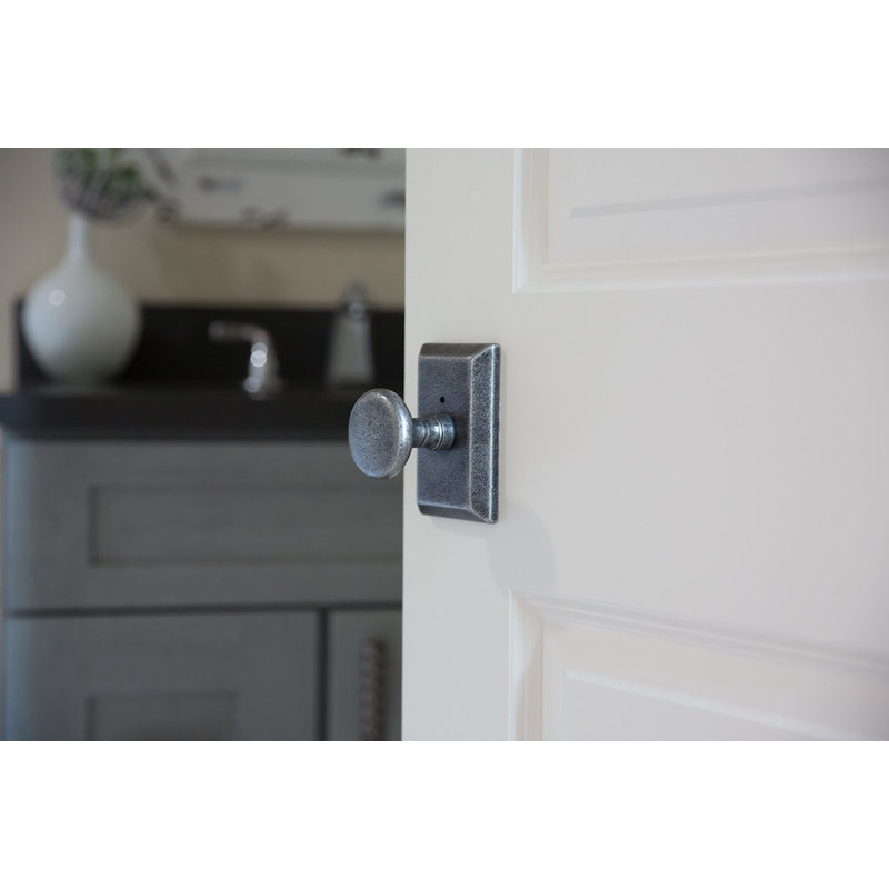 Faux bouton de porte simple Sandcast Tule avec rosette carrée Sandcast, Étain vieilli