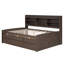 Lit capitaine en bois gris antique avec tablettes à rangement intégrées, 3 tiroirs de rangement et lit gigogne, bibliothèque grise pleine grandeur, et-891260444-891260445