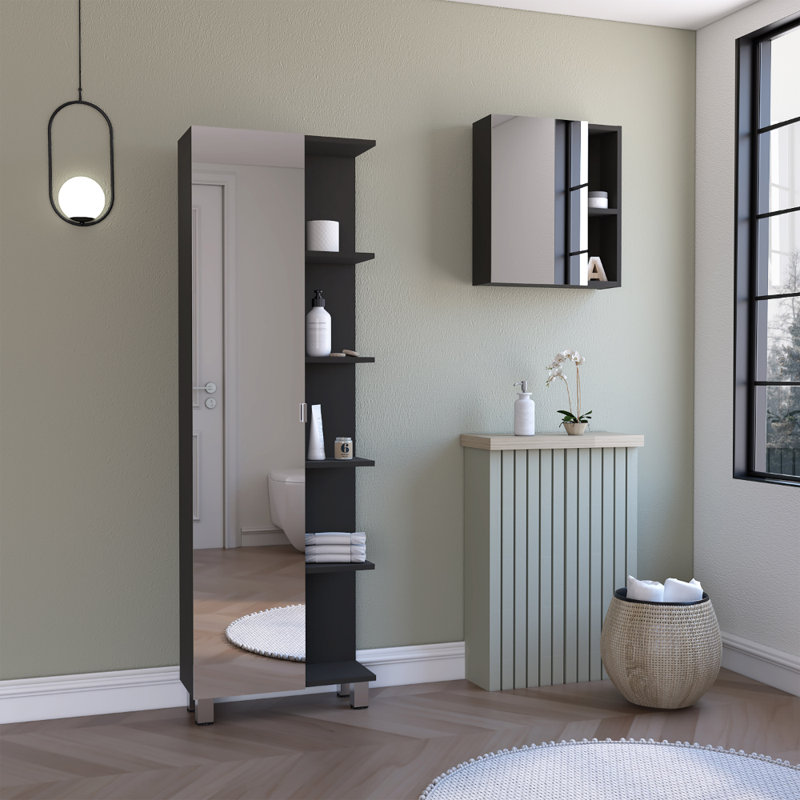 Ensemble de salle de bain en lin et armoire à pharmacie