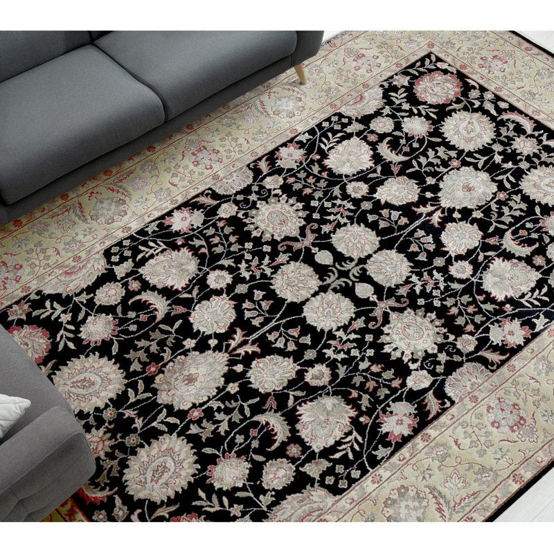 Hand Woven Silk and Wool Area Rug