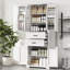Armoire de rangement multifonctionnelle avec 2 tiroirs, glissières et tablette réglable-1919025676