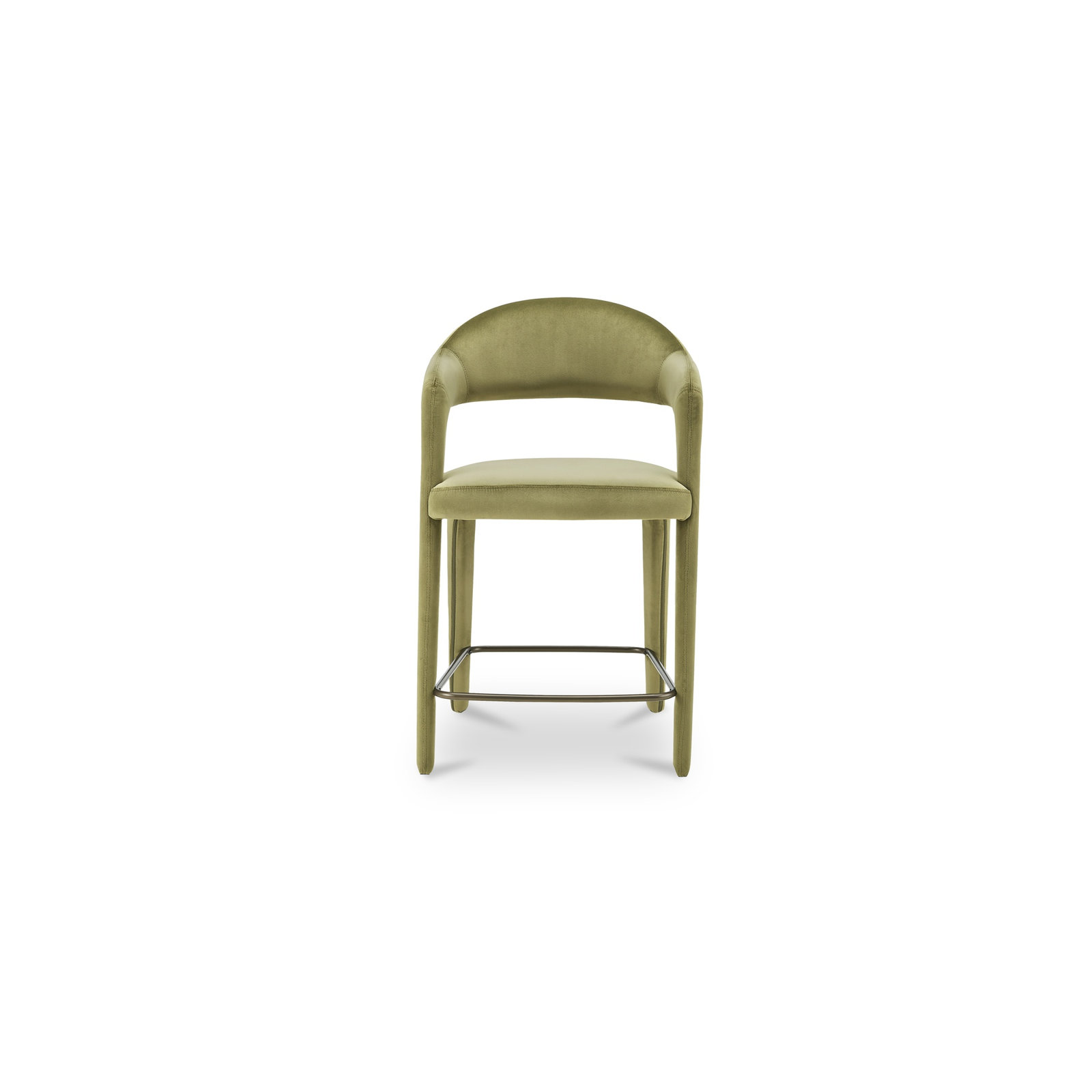 Cathline Upholstered Stool, Counter Stool (26.4" Seat Height), Green Polyester