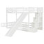 Lit superposé en bois (deux lits simples superposés) avec étagères, glissade, escalier de rangement, garde-corps et éclairage DEL-1194490275