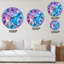 Mauve et bleu liquide Art III - horloge murale moderne-951309051