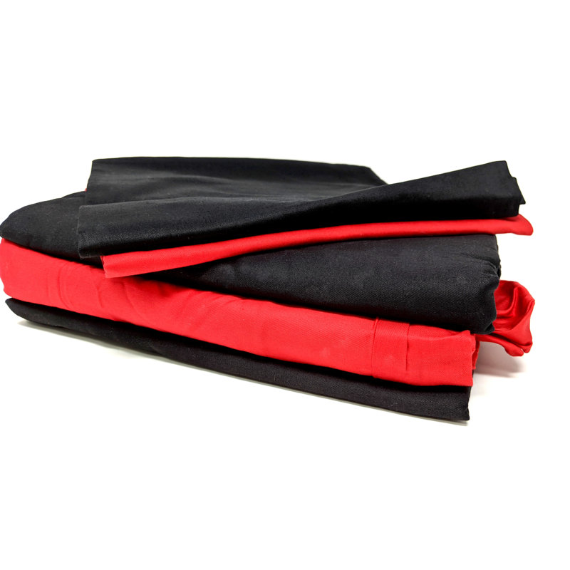 Cotton Jersey Knit Sheet Set, King Sheet Set + Fitted Sheet + 2 Pillowcases, Red/Black