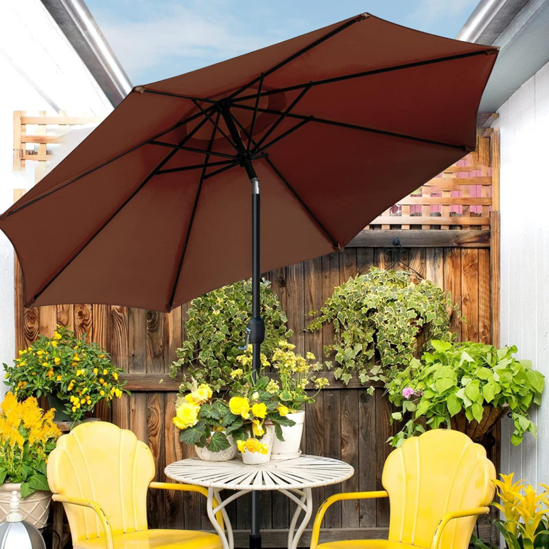 Parasol de marché inclinable Tempo de 2,74 m, Brun