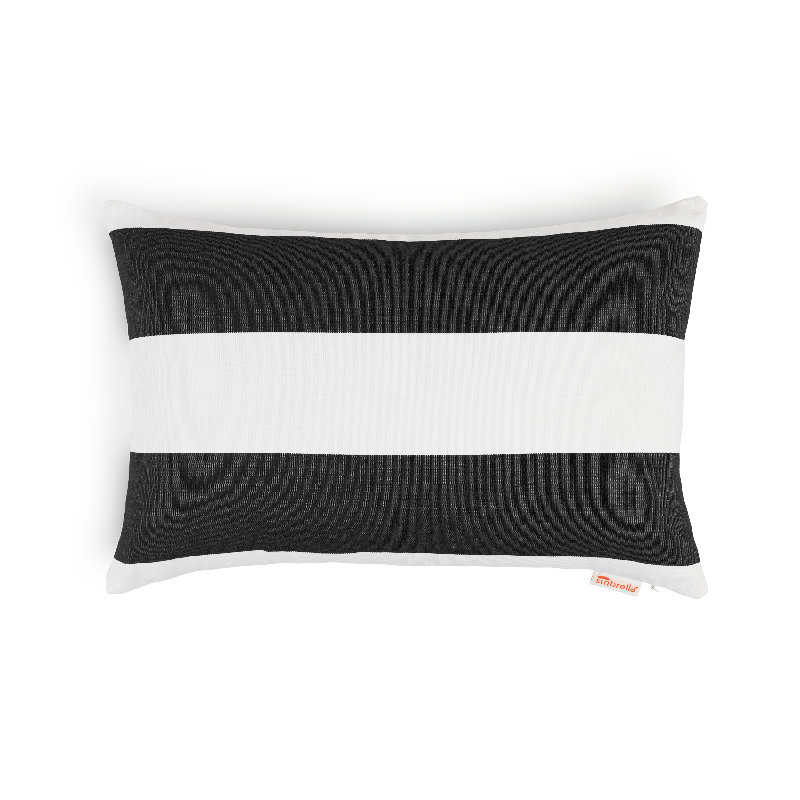 Striped Sunbrella® Outdoor Reversible Pillow Cover, Black/White