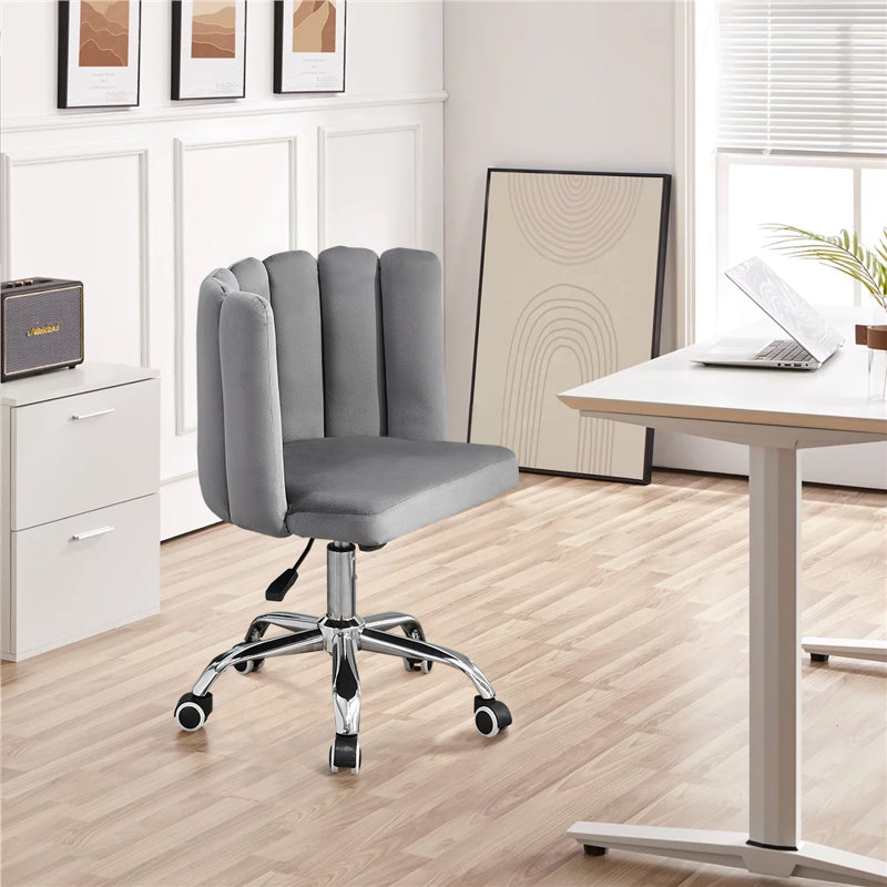 Picariello Velvet Office Chair, Grey