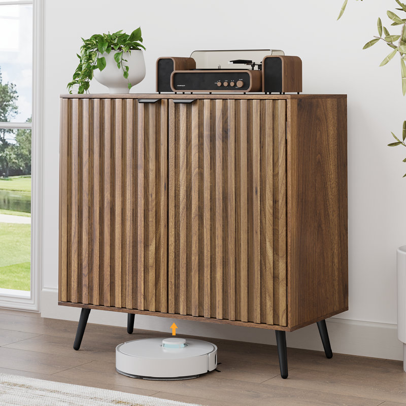 Solid Wood Rectangle Accent Cabinet, Walnut