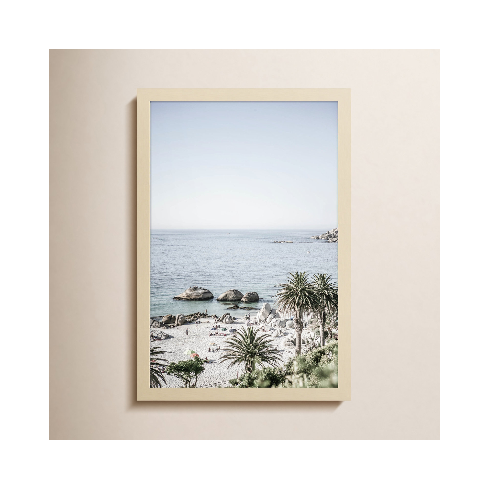 Clifton Beach by Shot by Clint Wood Framed Wall Art Print, 21" H x 15" W, Brown