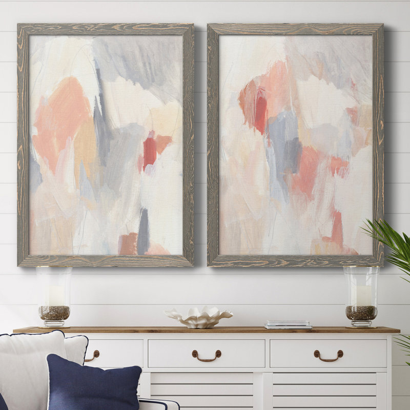 «Love Bomb I», ensemble de 2 reproductions d'art sur toiles, H 37,5 po x l 55 po x P 1,5 po, Toile avec cadre gris
