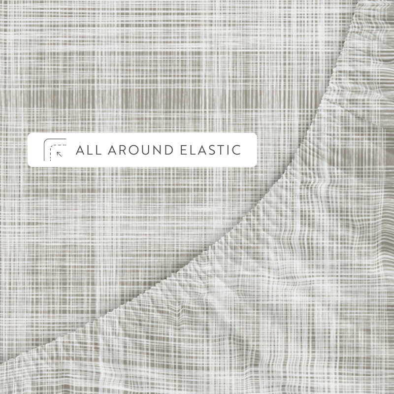 Sheet Set Solid Microfiber Ultra Soft Bedding, Queen Sheet Set with 2 Pillowcases, Gray Geometric