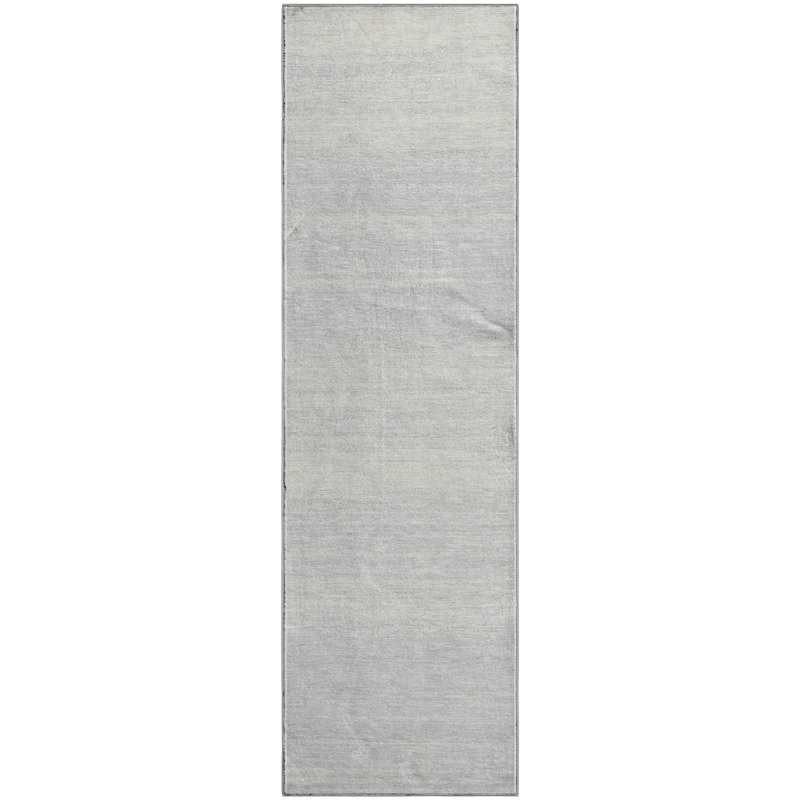 Premium Machine Washable Prisco Silver Rug, Runner 2'3" x 7'6"