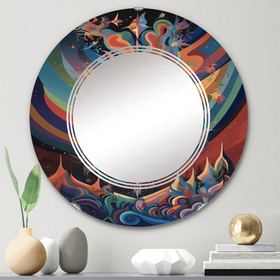 Carthamus - Miroir mural moderne rond