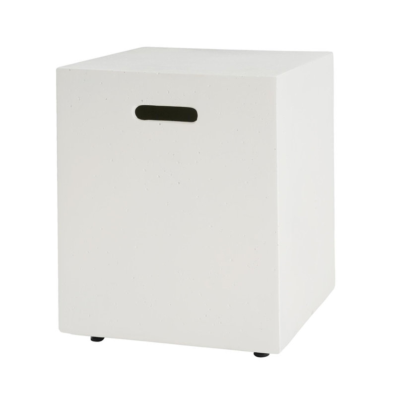 16X20 Inch Tank Holder/Side Table, White