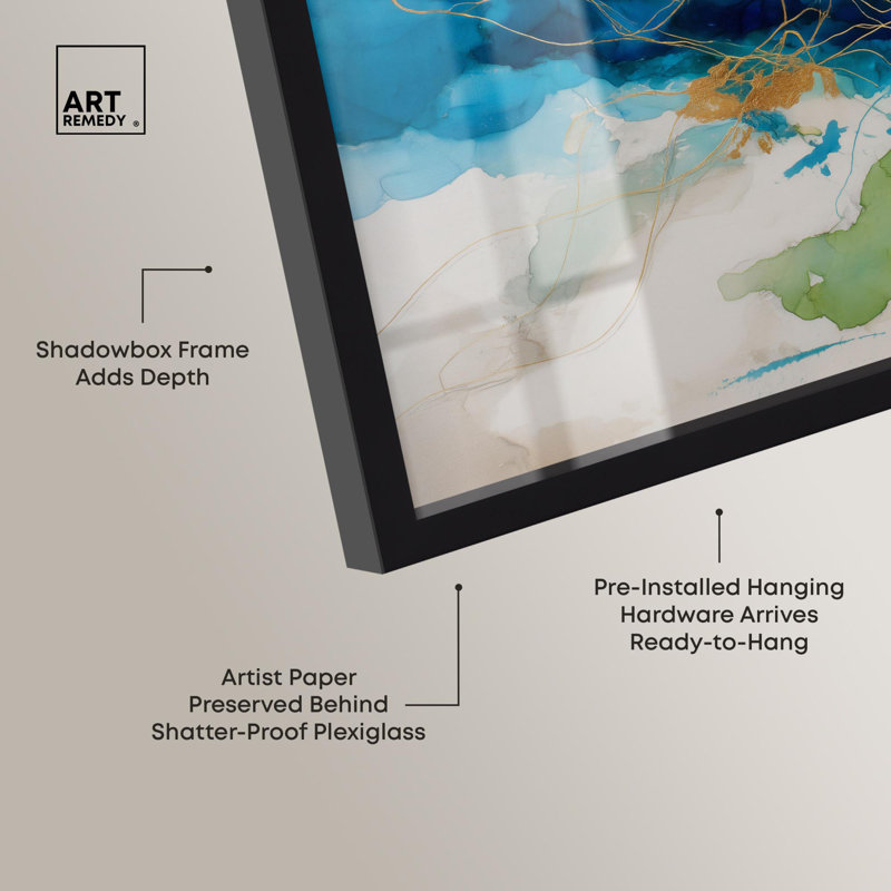 «Alconia II Shadowbox Print», art mural abstrait par Art Remedy, H 13 po x l 13 po, Noir