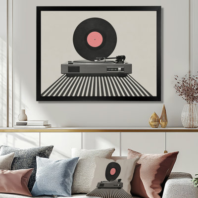 Impression sur toile rose et noire, vinyle