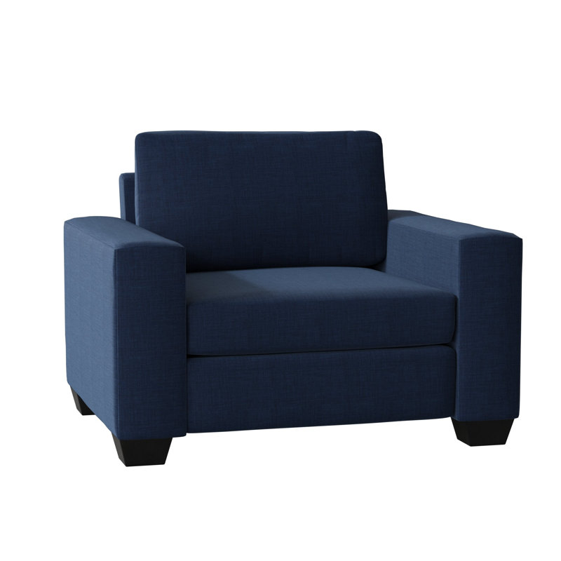 Anastase Upholstered Chair And A Half, Unfinished, Bennett Indigo