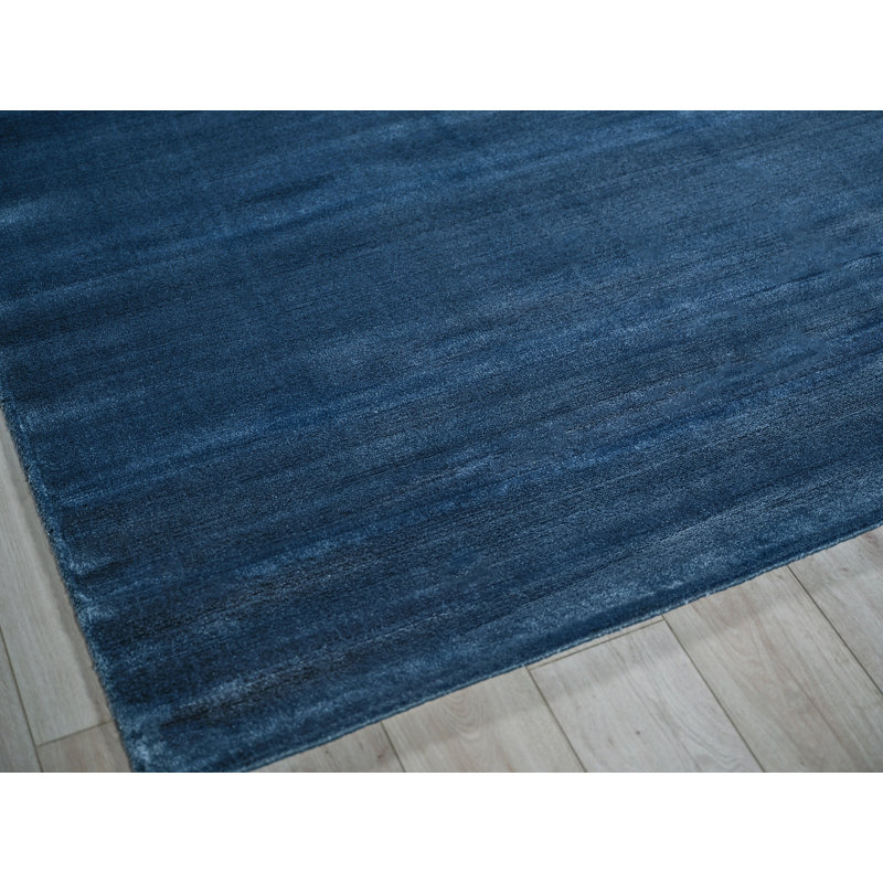 Velutto Hand Loomed Nylon Area Rug in Navy, Rectangle 6' x 9'