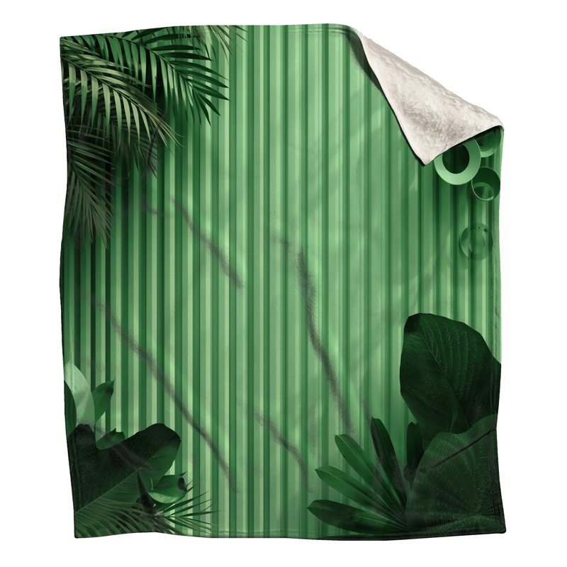 Green Vertical Stripes Blankets, 50in W x 60in H