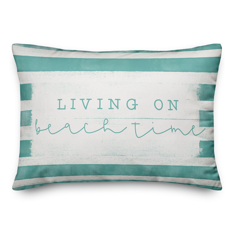 Beach Time Rectangular Pillow Cover & Insert, Teal