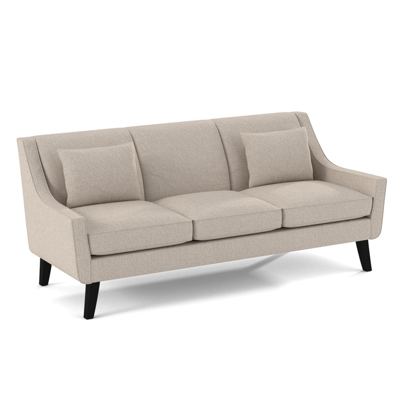 Canapé à accoudoirs évasés 85 po avec coussins réversibles Gros 85 po, Microfibre crème gitane performante