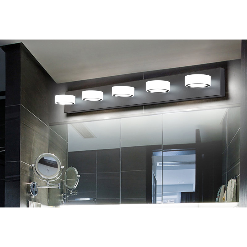9550+9551 5 - Light LED Vanity Light, Matte Black