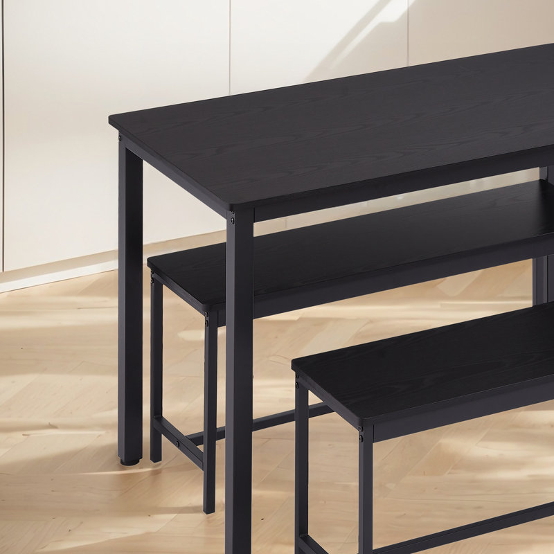 3 - Piece Dining Set, Black, Black, Black