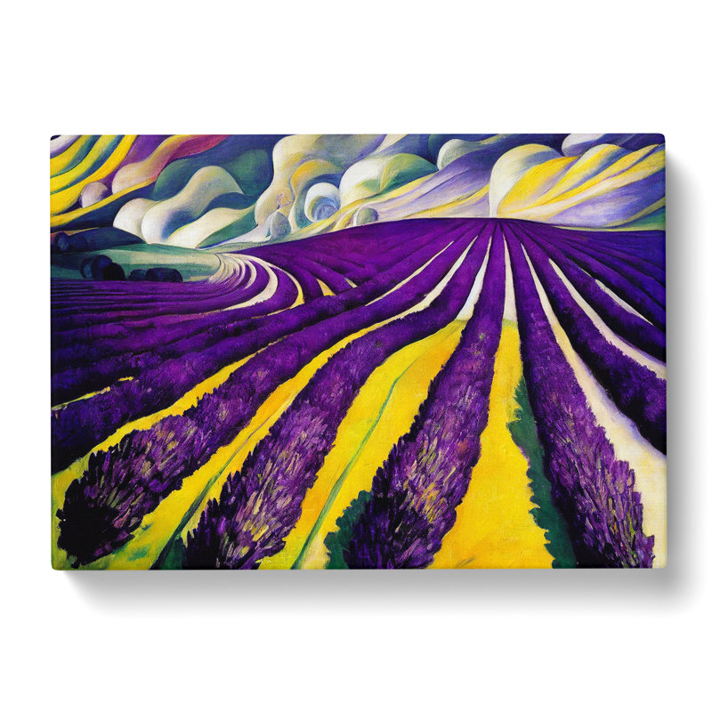 Superb Lavender Flower Field - Wrapped Canvas