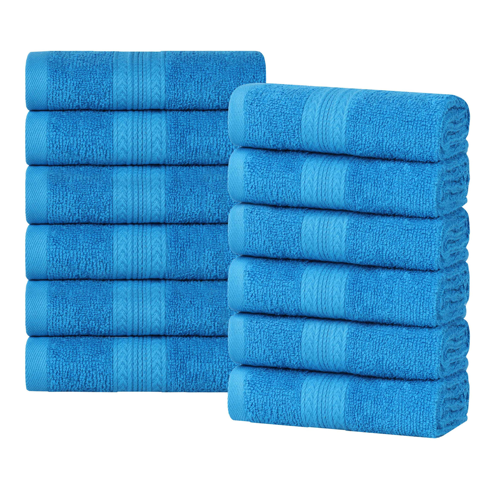 Simba Eco-Friendly Sustainable Cotton Washcloth Towel, Aster Blue