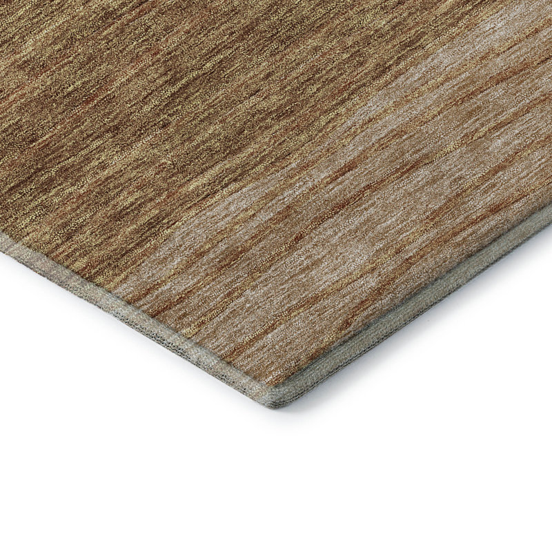 Premium Machine Washable Tweedy Terracotta Rug, Rectangle 3' x 5'