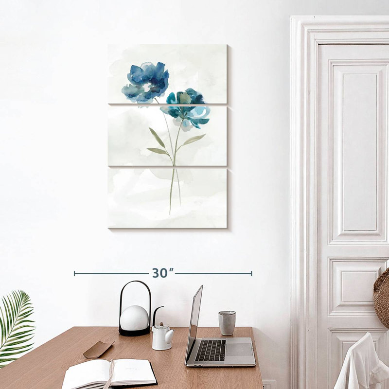 Harnek Indigo Blue Botanical II, 32" H x 20" W