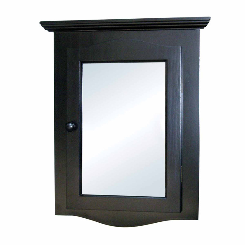 Armoire à pharmacie murale en bois avec miroir Eskew, Noir