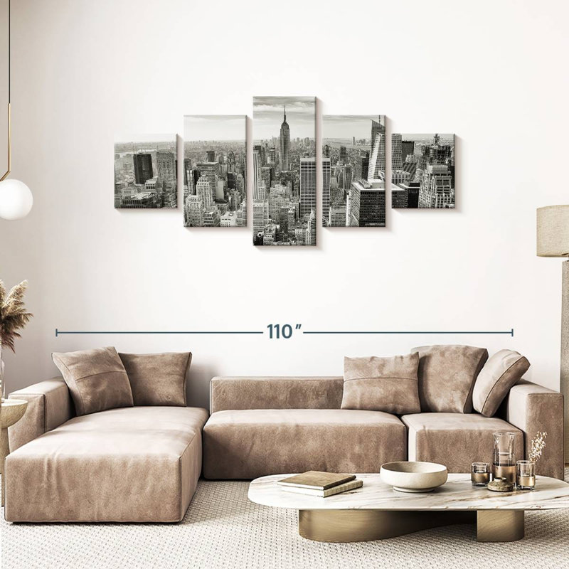 Massive Manhattan Skyline 5 pièces, H 80 po x l 36 po x P 1,25 po