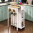 47 inch Kitchen Island with Extendable Dining Table, Rubber Wood Veneer Kitchen Table with Internal Storage Rack, Power Outlet, Kitchen island with Storage 2 Drawers 2 Cabinet, White-133773358