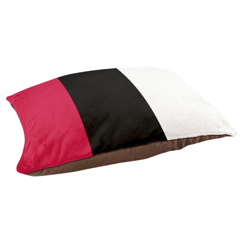 Coussin rectangulaire designer New York Bronx, Grand (L 40 po x l 50 po), Rouge / noir / blanc
