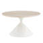 Ensemble de tables basses rondes 2 pièces, plateau de table en travertin avec base en acier, table basse multifonctionnelle à la mode-105946350