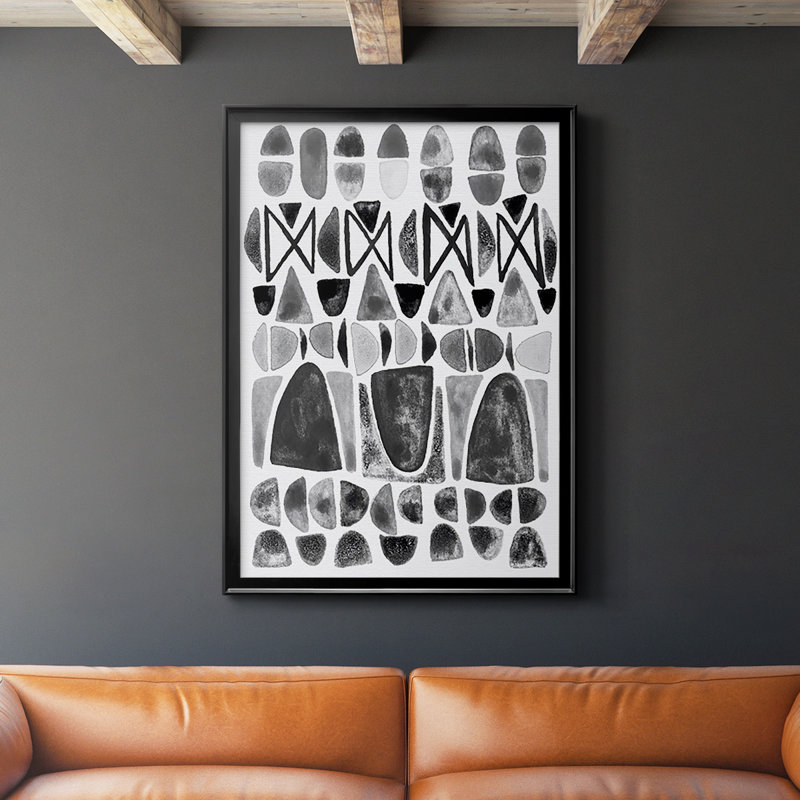 Grey Arches III - Picture Frame Print, Black Framed, 24.5" H x 18.5" W x 1" D, No Mat