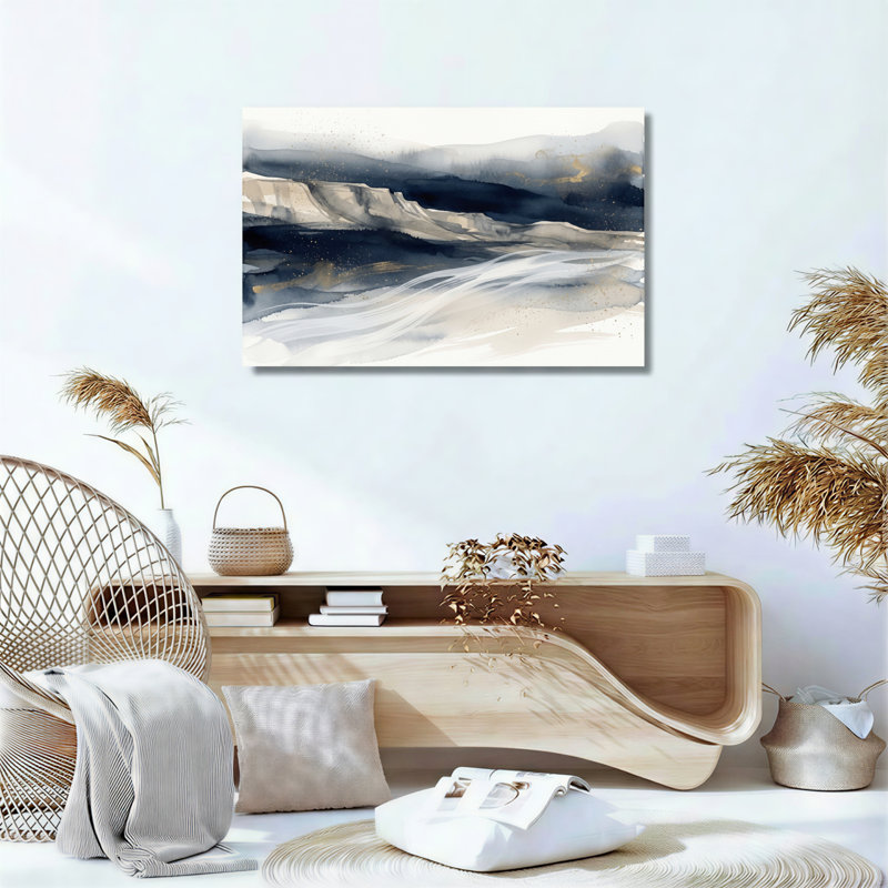 Ensemble de 1 tableau sur toile « Rivière de montagne », H 32 po x l 48 po, Toile tendue